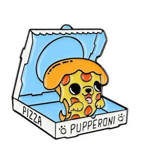 Pupperoni Enamel Pin - Cute Pizza Dog